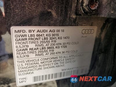 Zdjęcie 13 z 13 samochodu: 2019 AUDI Q7 PREMIUM VIN:WA1AAAF71KD002373 - miniatura