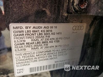 Zdjęcie 13 z 13 samochodu: 2019 AUDI Q7 PREMIUM VIN:WA1AAAF71KD002373 - miniatura