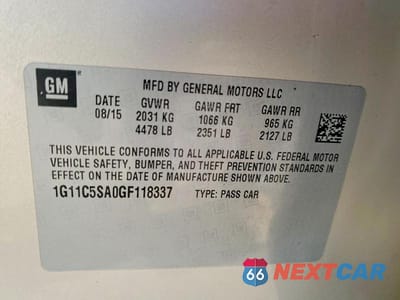 Zdjęcie 12 z 12 samochodu: 2016 CHEVROLET MALIBU CLASSIC VIN:1G11C5SA0GF118337 - miniatura