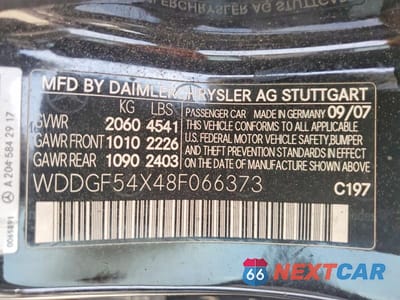 Zdjęcie 12 z 12 samochodu: 2008 MERCEDES-BENZ C 300 VIN:WDDGF54X48F066373 - miniatura