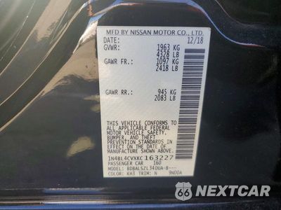 Zdjęcie 12 z 12 samochodu: 2019 NISSAN ALTIMA 2.5 SR VIN:1N4BL4CVXKC163227 - miniatura