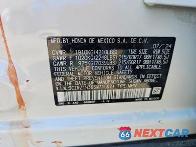 Zdjęcie 12 z 12 samochodu: 2025 HONDA HR-V LX VIN:3CZRZ1H38SM715524 - miniatura