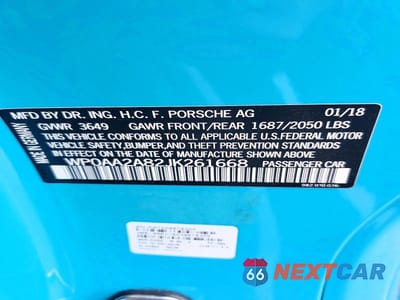 Zdjęcie 12 z 12 samochodu: 2018 PORSCHE CAYMAN VIN:WP0AA2A82JK261668 - miniatura