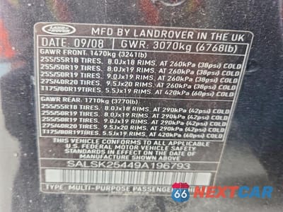 Zdjęcie 13 z 13 samochodu: 2009 LAND ROVER RANGE ROVER SPORT HSE VIN:SALSK25449A196793 - miniatura