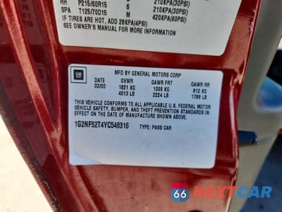 Zdjęcie 12 z 12 samochodu: 2000 PONTIAC GRAND AM SE1 VIN:1G2NF52T4YC548316 - miniatura