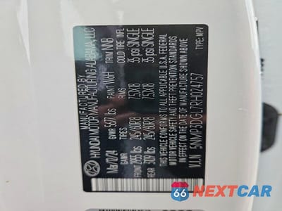 Zdjęcie 13 z 13 samochodu: 2024 HYUNDAI SANTA FE XRT VIN:5NMP3DGL7RH024757 - miniatura