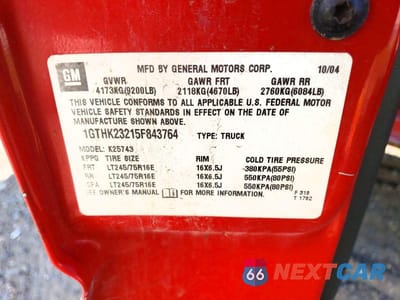 Zdjęcie 12 z 12 samochodu: 2005 GMC SIERRA K2500 HEAVY DUTY VIN:1GTHK23215F843764 - miniatura