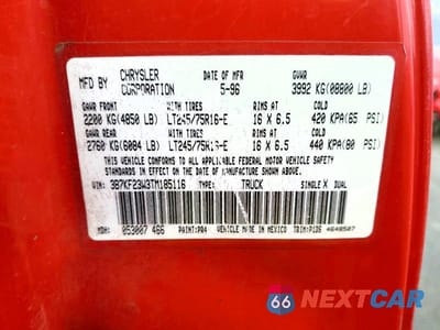 Zdjęcie 12 z 12 samochodu: 1996 DODGE RAM 2500 VIN:3B7KF23W3TM185116 - miniatura