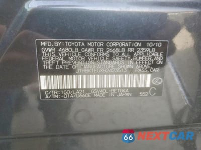 Zdjęcie 13 z 13 samochodu: 2011 LEXUS ES 350 BASE VIN:JTHBK1EGXB2423513 - miniatura