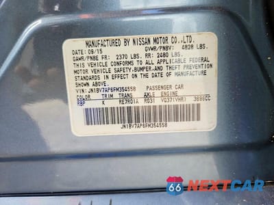 Zdjęcie 12 z 12 samochodu: 2015 INFINITI Q50 BASE VIN:JN1BV7AP6FM354558 - miniatura