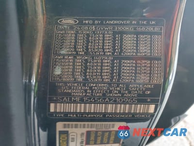 Zdjęcie 12 z 12 samochodu: 2006 LAND ROVER RANGE ROVER HSE VIN:SALME15456A210965 - miniatura