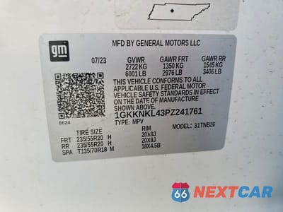 Zdjęcie 13 z 13 samochodu: 2023 GMC ACADIA SLE VIN:1GKKNKL43PZ241761 - miniatura