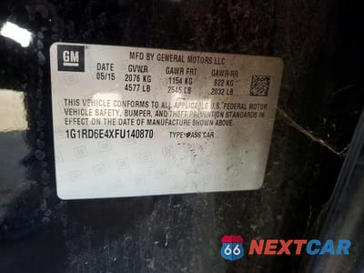 Zdjęcie 12 z 12 samochodu: 2015 CHEVROLET VOLT VIN:1G1RD6E4XFU140870 - miniatura