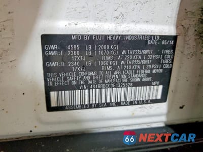 Zdjęcie 14 z 15 samochodu: 2014 SUBARU OUTBACK 2.5I PREMIUM VIN:4S4BRBCC3E1325528 - miniatura