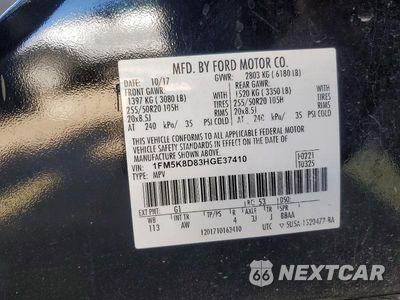 Zdjęcie 13 z 13 samochodu: 2017 FORD EXPLORER VIN:1FM5K8D83HGE37410 - miniatura