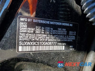 Zdjęcie 13 z 13 samochodu: 2013 BMW X3 XDRIVE28I VIN:5UXWX9C51D0A08777 - miniatura
