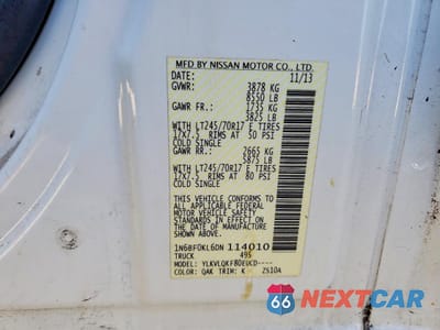 Zdjęcie 13 z 14 samochodu: 2013 NISSAN NV 1500 S VIN:1N6BF0KL6DN114010 - miniatura