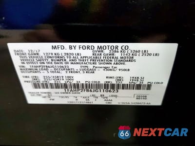 Zdjęcie 12 z 12 samochodu: 2018 FORD TAURUS LIMITED VIN:1FAHP2F86JG110623 - miniatura