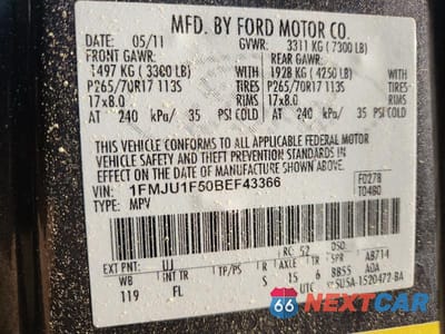 Zdjęcie 14 z 14 samochodu: 2011 FORD EXPEDITION XL VIN:1FMJU1F50BEF43366 - miniatura