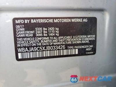 Zdjęcie 12 z 12 samochodu: 2018 BMW 530E VIN:WBAJA9C5XJB033426 - miniatura
