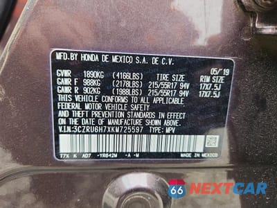 Zdjęcie 13 z 13 samochodu: 2019 HONDA HR-V EXL VIN:3CZRU6H7XKM725597 - miniatura
