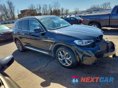 Czwarte zdjęcie samochodu z boku: 2022 BMW X3 XDRIVE30I VIN:WBX57DP02NN180805 - miniatura