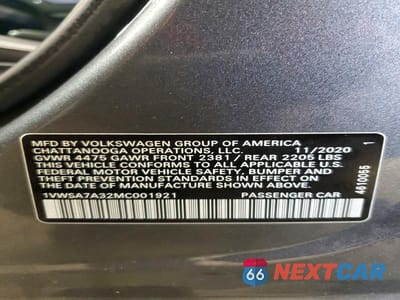 Zdjęcie 12 z 12 samochodu: 2021 VOLKSWAGEN PASSAT SE VIN:1VWSA7A32MC001921 - miniatura