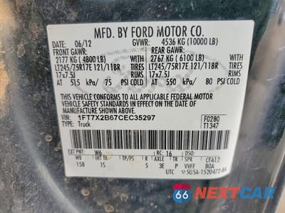 Zdjęcie 12 z 12 samochodu: 2012 FORD F250 SUPER DUTY VIN:1FT7X2B67CEC35297 - miniatura