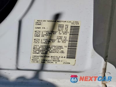 Zdjęcie 12 z 12 samochodu: 2019 NISSAN NV 3500 UTILITY / SERVICE VAN VIN:1N6AF0KY7KN805244 - miniatura