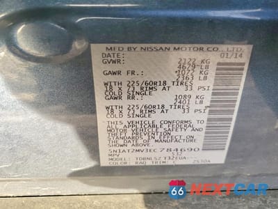 Zdjęcie 13 z 13 samochodu: 2014 NISSAN ROGUE VIN:5N1AT2MV3EC784690 - miniatura