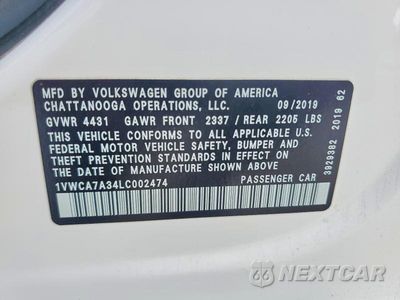Zdjęcie 12 z 12 samochodu: 2020 VOLKSWAGEN PASSAT SEL VIN:1VWCA7A34LC002474 - miniatura