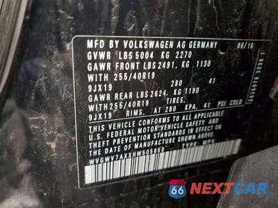 Zdjęcie 13 z 13 samochodu: 2017 VOLKSWAGEN TIGUAN SEL VIN:WVGWV7AXXHW505659 - miniatura
