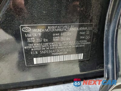 Zdjęcie 12 z 12 samochodu: 2019 HYUNDAI SONATA SEL VIN:5NPE34AF3KH782632 - miniatura