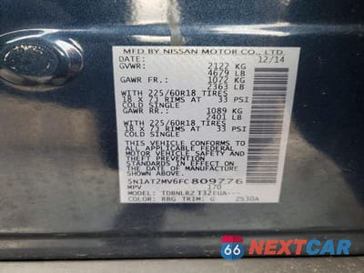Zdjęcie 13 z 13 samochodu: 2015 NISS ROGUE VIN:5N1AT2MV6FC809776 - miniatura