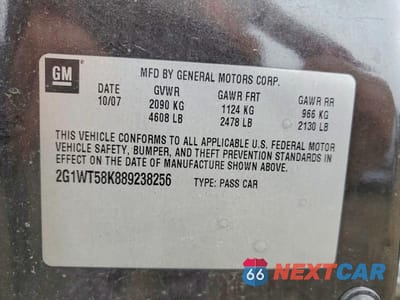 Zdjęcie 13 z 13 samochodu: 2008 CHEVROLET IMPALA LT VIN:2G1WT58K889238256 - miniatura