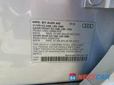 Zdjęcie 14 z 14 samochodu: 2023 AUDI Q5 PREMIUM PLUS 45 VIN:WA1EAAFY6P2001278 - miniatura