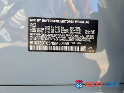 Zdjęcie 14 z 14 samochodu: 2022 BMW X4 XDRIVE30I VIN:5UX33DT05N9M50459 - miniatura