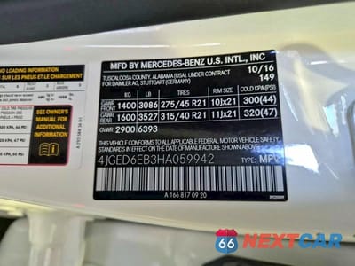 Zdjęcie 10 z 11 samochodu: 2017 MERCEDES-BENZ GLE COUPE 43 AMG VIN:4JGED6EB3HA059942 - miniatura