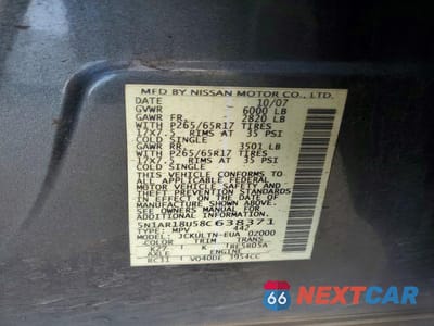 Zdjęcie 13 z 13 samochodu: 2008 NISSAN PATHFINDER S VIN:5N1AR18U58C638371 - miniatura