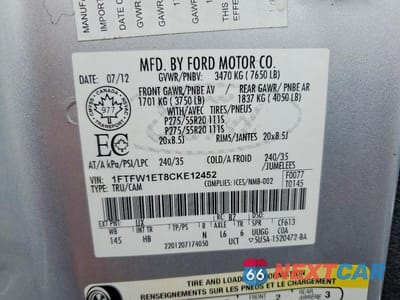 Zdjęcie 14 z 14 samochodu: 2012 FORD F150 SUPERCREW VIN:1FTFW1ET8CKE12452 - miniatura