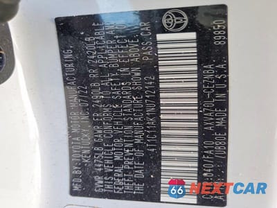 Zdjęcie 12 z 12 samochodu: 2022 TOYOTA CAMRY LE VIN:4T1C11AK1NU712142 - miniatura