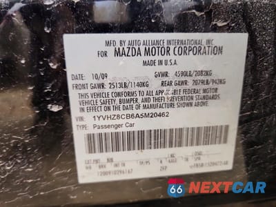 Zdjęcie 12 z 12 samochodu: 2010 MAZDA 6 S VIN:1YVHZ8CB6A5M20462 - miniatura