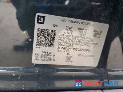 Zdjęcie 13 z 13 samochodu: 2018 CHEVROLET TRAVERSE LT VIN:1GNEVHKW3JJ221991 - miniatura