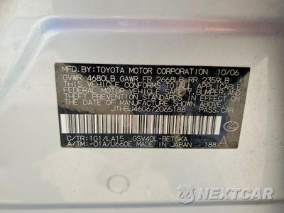 Zdjęcie 12 z 12 samochodu: 2007 LEXUS ES 350 BASE VIN:JTHBJ46G672065188 - miniatura