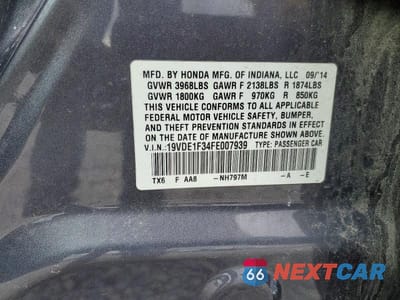 Zdjęcie 13 z 13 samochodu: 2015 ACURA ILX 20 VIN:19VDE1F34FE007939 - miniatura