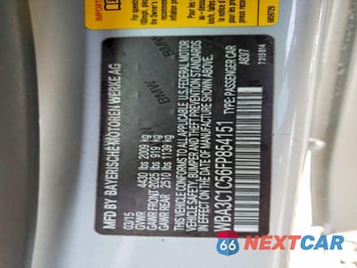 Zdjęcie 12 z 12 samochodu: 2015 BMW 328 I SULEV VIN:WBA3C1C56FP854151 - miniatura