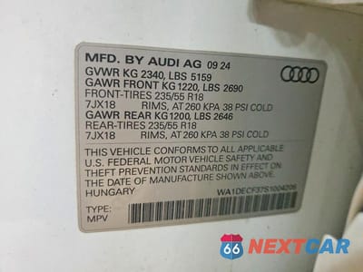 Zdjęcie 12 z 12 samochodu: 2025 AUDI Q3 PREMIUM S LINE 45 VIN:WA1DECF37S1004205 - miniatura