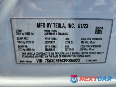 Zdjęcie 12 z 12 samochodu: 2023 TESLA MODEL X VIN:7SAXCBE5XPF385023 - miniatura