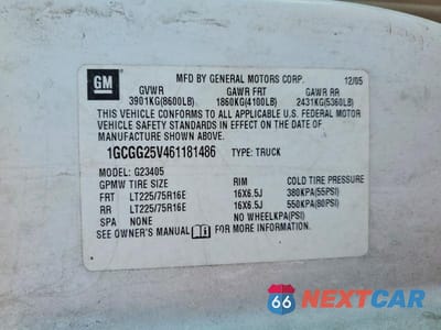 Zdjęcie 14 z 14 samochodu: 2006 CHEVROLET EXPRESS 2500 UTILITY / SERVICE VAN VIN:1GCGG25V461181486 - miniatura