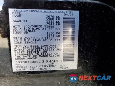 Zdjęcie 13 z 13 samochodu: 2025 NISSAN PATHFINDER SL VIN:5N1DR3CDXSC254903 - miniatura